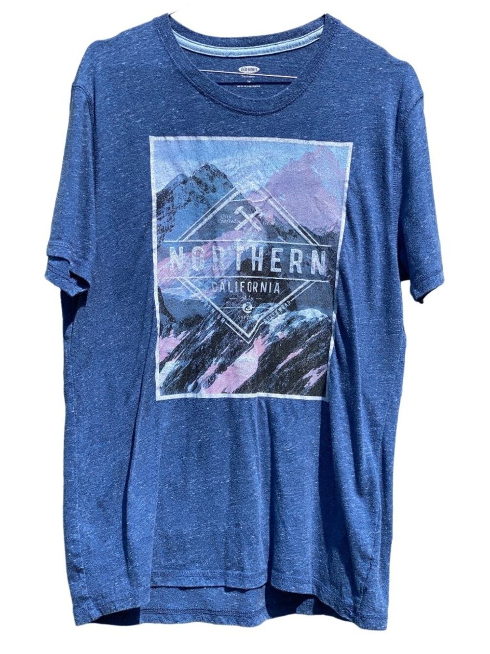 Men Blue Old Navy Graphic Northern T-shirt Size Medium
